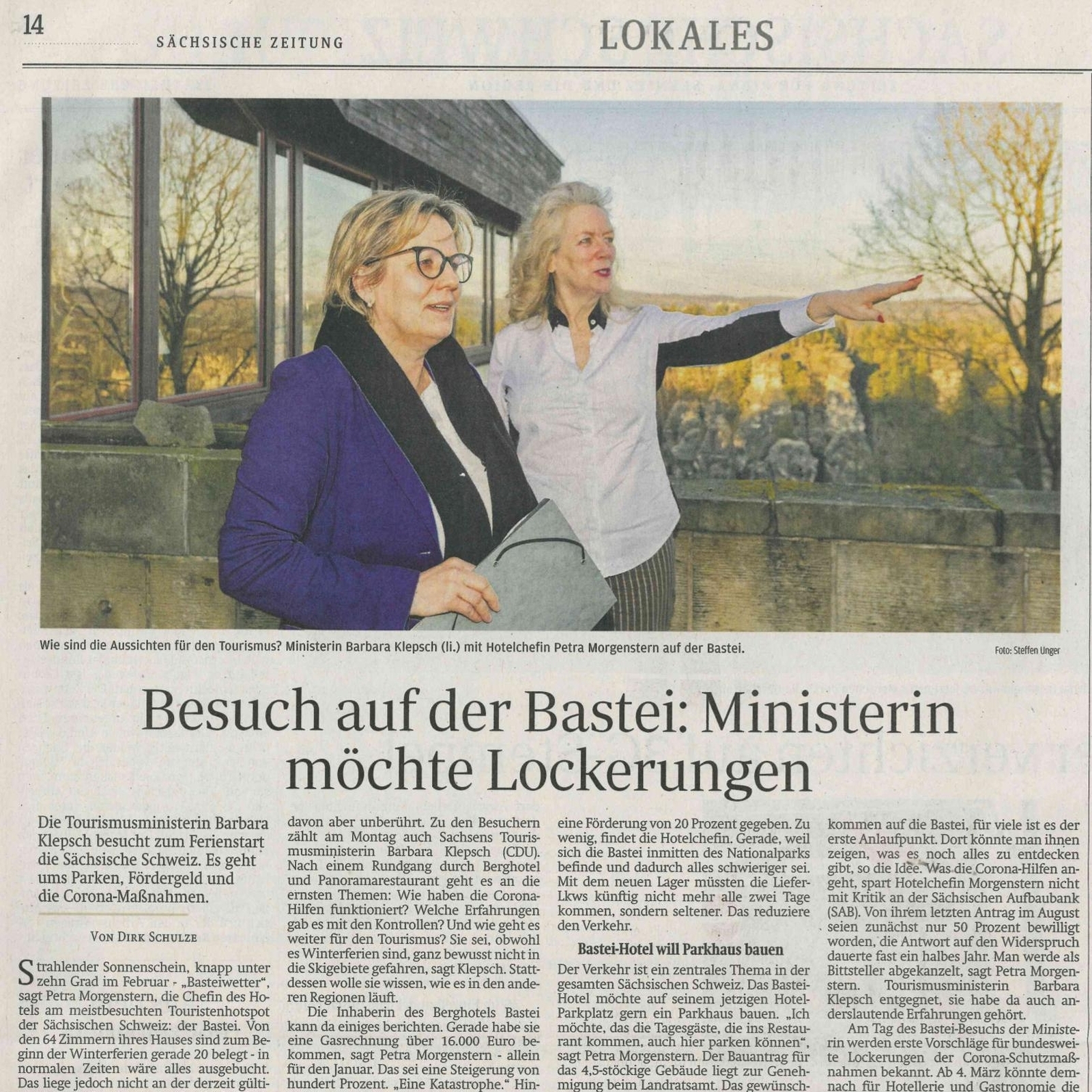Sächsische Staatsministerin Barbara Klepsch zu Besuch auf der Bastei